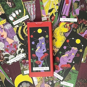 Baraja de Tarot Jonasa Jaus / 8.ª edición / Baraja de Tarot rara / Agotada / Tarot independiente inspirado en Marsella / Nueva y sellada / Baraja de coleccionista