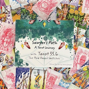 Conjunto de Tarô Deluxe Sawyer's Path | Jamie Sawyer | 2 Baralhos + Guia | Tarô Fora de Catálogo | Tarô 33.6 | Conjunto de Tarô Indie para Colecionadores