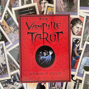 The Vampire Tarot por Robert M. Place Raro 1ª edição (2009) Guia assinado, fora de catálogo Baralho de tarô Tarô raro Tarô vintage