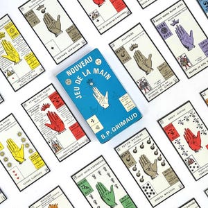 Nouveau Jeu de la Main de B.P. Grimaud | Edição Caixa Azul | Plataforma de adivinhação da quiromancia | Cartomancia Vintage | Cartas de Adivinhação Raras