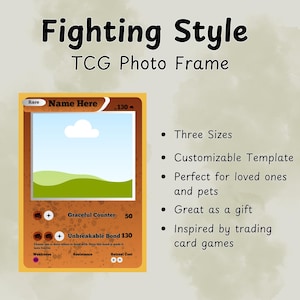Anpassbarer Bilderrahmen, Sammelkartenspiel, Fighting Style, Canva Template, digitales Produkt, printable