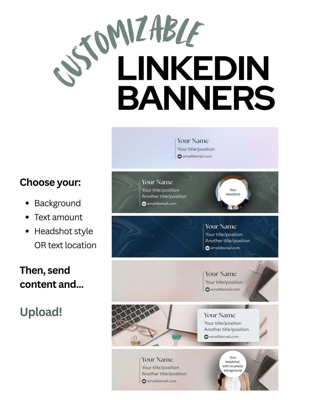 Linkedin Ribbon Custom Linkedin Banner Design: Personalized Professional Profile (JPG ...