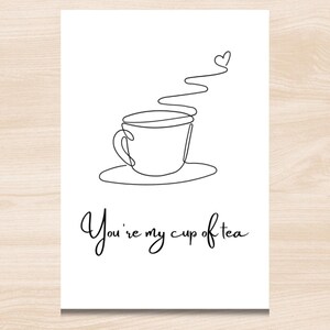 minimaliste de dessin au trait | Carte pliable et imprimable | imprimable pour la Saint-Valentin | imprimable d'anniversaire | Carte numérique