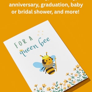 La reine des abeilles | Carte pour la fête des mères, un anniversaire, une remise de diplôme, une douche, un rétablissement rapide, une retraite | Téléchargement de cartes amusantes
