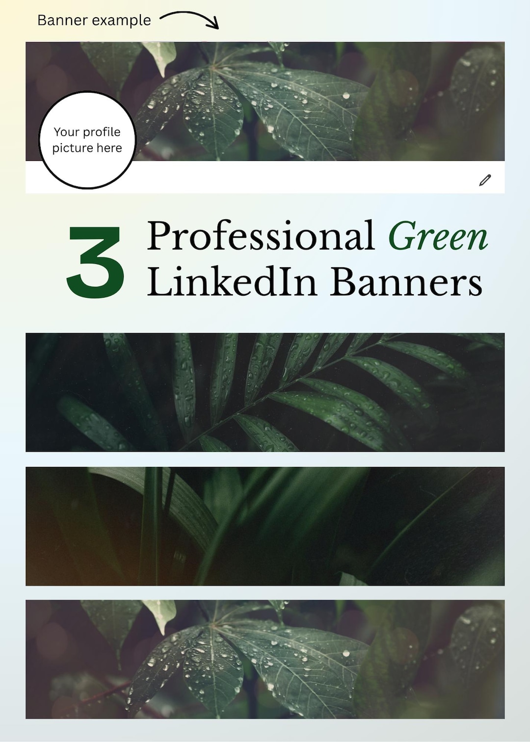 Green Linkedin Banner Templates: Plant-themed Professional Design ...