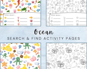 Ocean Search and Find Activity Pages: Kids Printable (Digital Download)