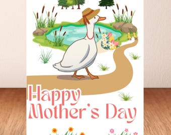 Funny and Cute Mother's Day - Ducks | Foldable, Printable Card | Instant Digital Download PDF | Happy Mother's Day Card | Homemade Card