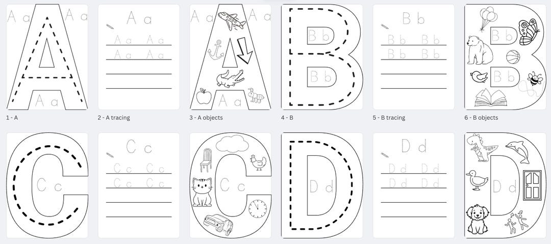 Full Alphabet Bundle: Letter Tracing & Coloring Pages, Kids Classroom ...