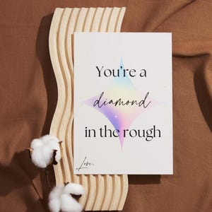 Personalisierbare Karte | Faltbare und druckbare Karte | Druckbare Valentinstag Karte | Druckbare Karte zum Jubiläum | Rohdiamant