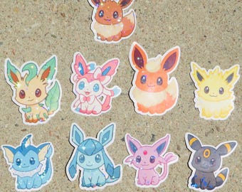 Sparkly Eeveelution Holographic Stickers