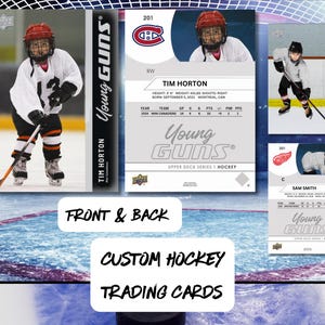 Tarjetas de hockey personalizadas, tarjetas coleccionables de hockey personalizadas, gran regalo para un entrenador o un equipo de hockey