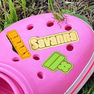 Custom Clog Shoe Charms Inserts, Your name or player number, Choose font