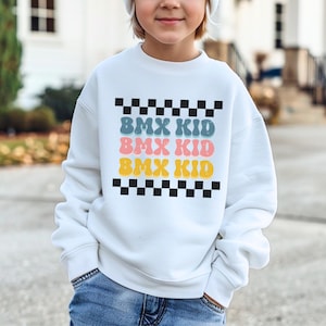 Youth Bmx Kid Sweatshirt, Retro BMX Sweater, Bmx Shirt, Bmx Race tshirt, Bmx Accessories, Bmx Mom Shirt, Bmx Biking, Bike Shirt, Race Gift