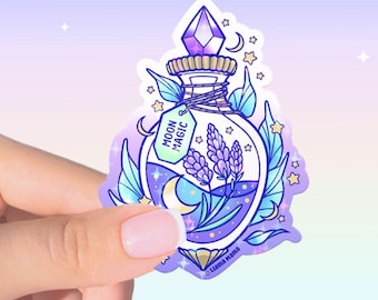 Moon Magic Potion Lavender Stars | Vinyl Sticker Waterproof | Collectable | Bottle Potions Series | Sticker #1018