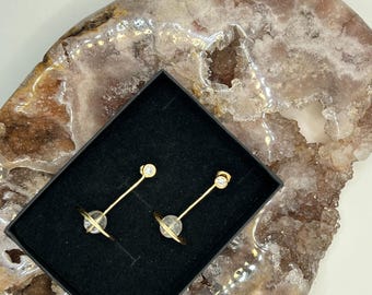 Ring in the Style-  Saturn Earring Jackets Celestial Spark with Real Crystals