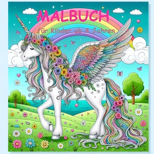 Coloring book children girls unicorns princess castle pink glitter digital product download holiday program painting coloring page coloring