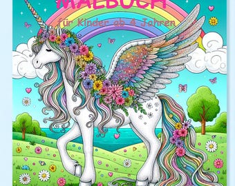 Coloring book children girls unicorns princess castle pink glitter digital product download holiday program painting coloring page coloring