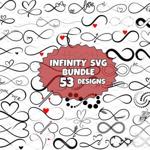 Infinity Symbol SVG, Infinity PNG Bundle, Infinity Clipart, Infinity SVG Cut Files for Cricut, Infinity Silhouette, Infinity Heart Svg