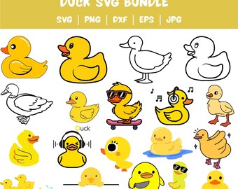Ente SVG Bundle, Clipart, Schneidedatei (Digitaler Download
