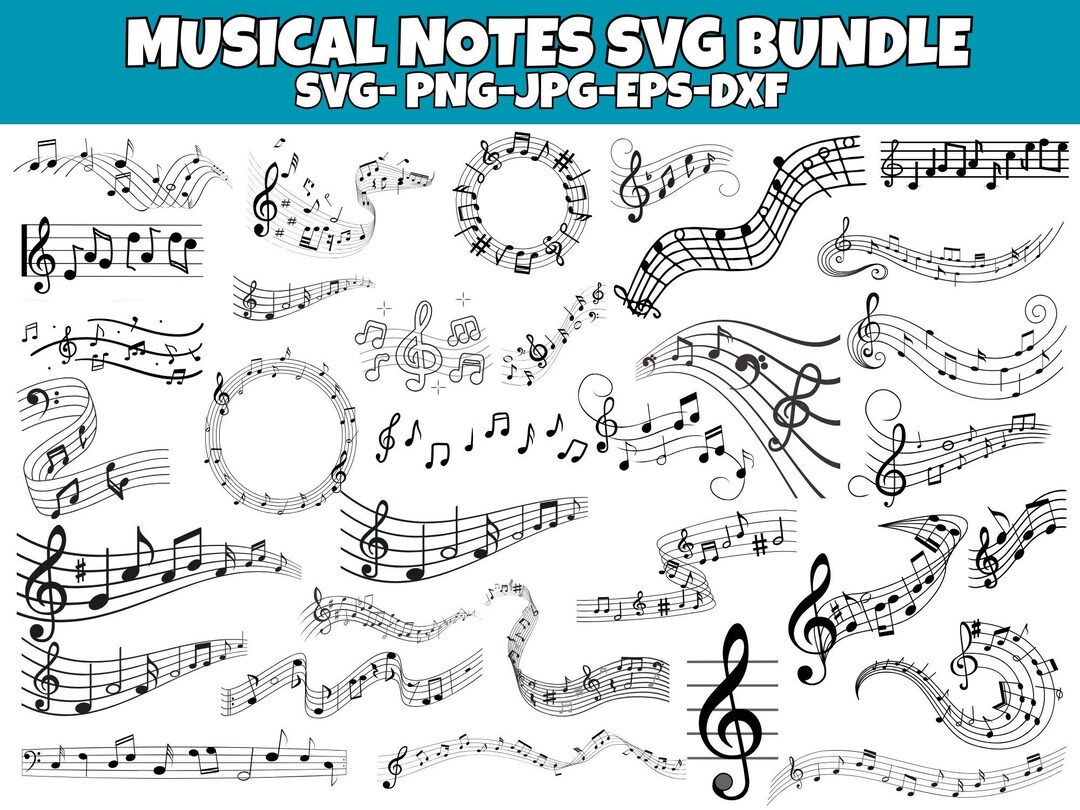 Music Notes SVG: Treble Clef, Vector Cut Files (digital Download) - Etsy