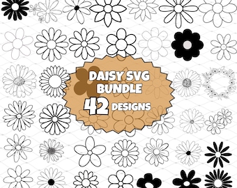 Pacote Daisy SVG: Arquivos de corte de flores para Cricut (download digital)