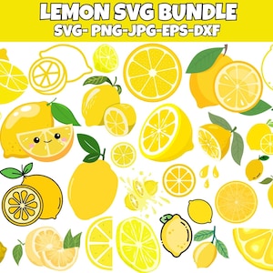 Lemon SVG Bundle: Summer Clipart, Cricut & Silhouette Cut Files (Digital Download)