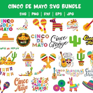 Mexico SVG, Cinco de Mayo Svg bundle, Cinco de mayo Clipart, Sombrero, Mexican Svg, Cinco de Mayo PNG, Tacos, Taco Tuesday, Fiesta clipart