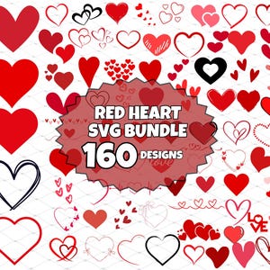Red Heart SVG, Valentine&#39;s day svg, Red Hearts bundle, Love Svg, Heart svg, Instant Download , Lover Svg Bundle, Red Heart Png Bundle.