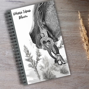 Spiral Journal, Horse Spade Bit Design, Equestrian Notebook, Rustic Cowgirl Diary, Country Western Planner, Ideas Bloom Journal