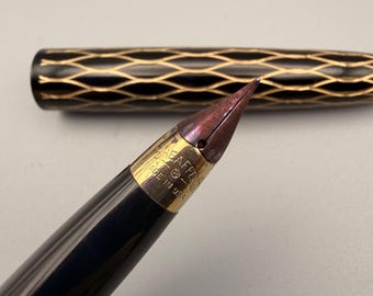 Stylo Plume Sheaffer Lady - Métal Brossé - Plume En Or Massif 18 Carats - Occasion - Modèle Prestige