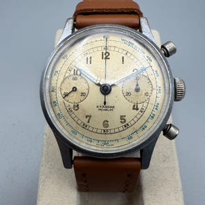 Vintage 1940s Mechanical Manual Wind Chronograph Mens Watch (38mm)