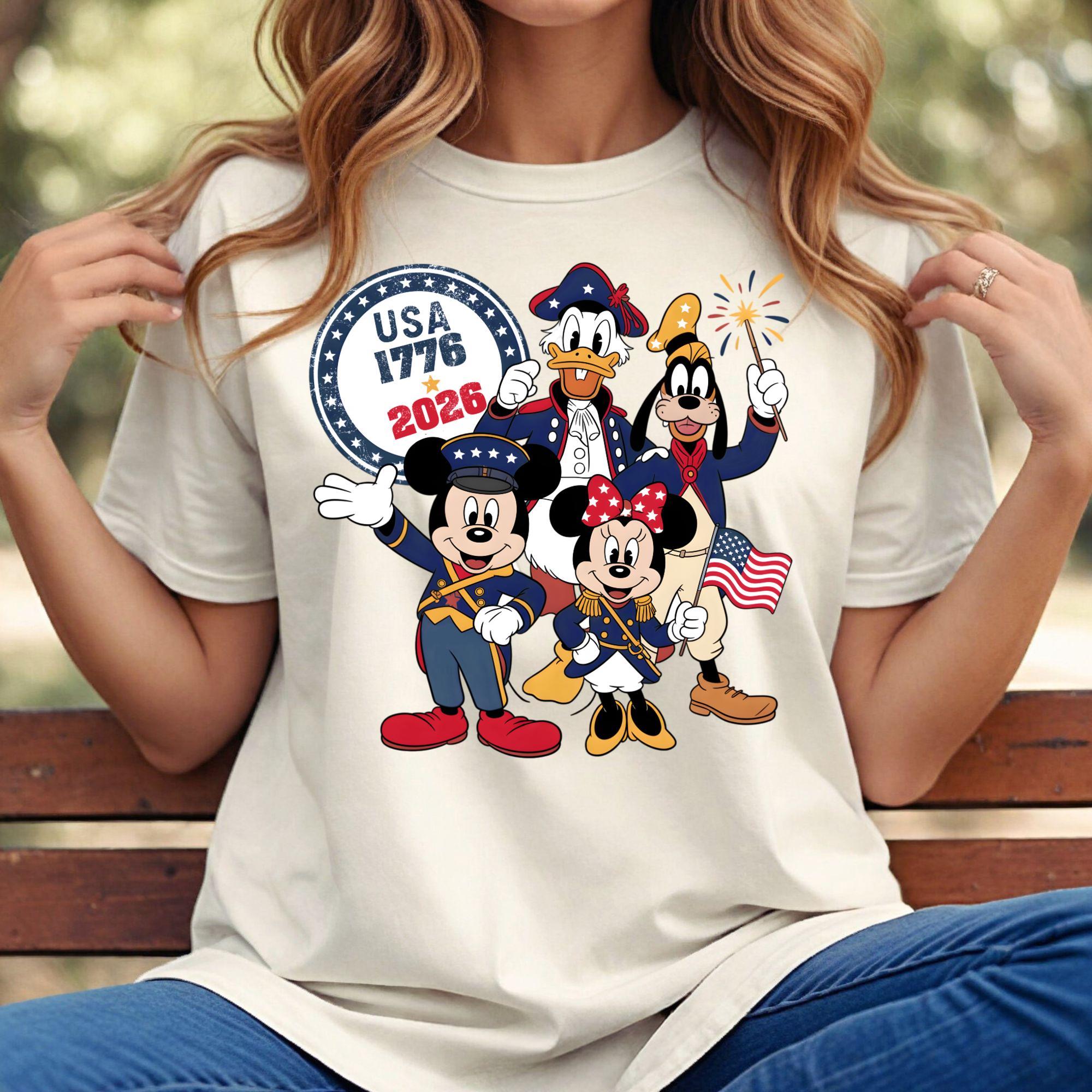 Mickey and Friends USA 250 Shirt, 1776–2026 Patriotic Anniversary