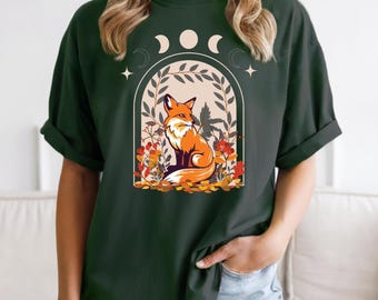 Goblincore Fox T-Shirt: Whimsical Forest Animal Tee