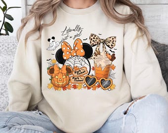 Disney Halloween Sweatshirt, Minnie Bow Coffee, Fall Sweater
