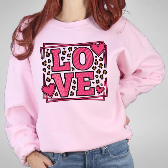 Retro Love Valentine's Sweatshirt, Heart Graphic Crewneck