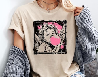 Cupid Bubblegum Valentine T-Shirt, Trendy Vday Outfit