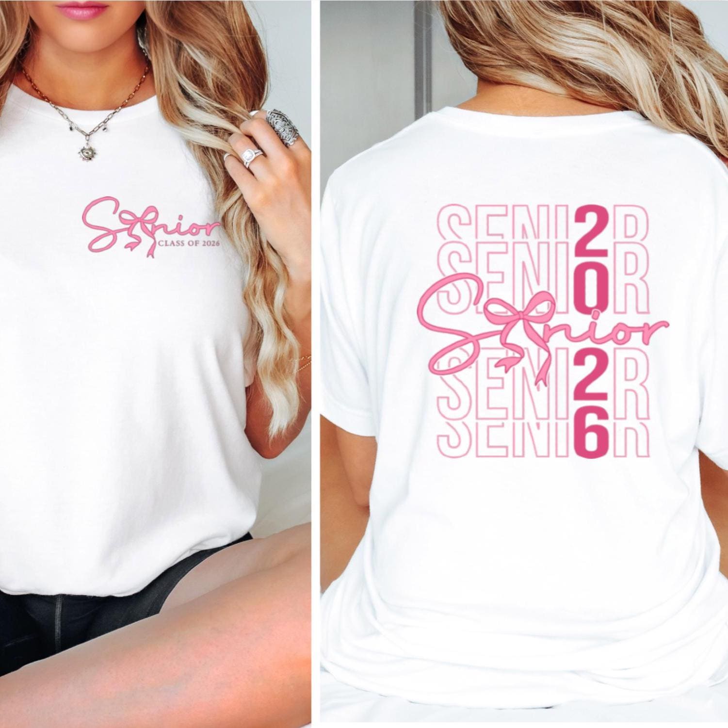 Senior 2026 Shirt, Class of 2026 Shirt, Bow Graduation Tee, Cute Senior Girl Shirt, Back to School 2026 Shirt