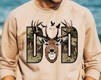 Retro Hunter Dad Sweatshirt, Deer Hunting Dad Sweatshirt, Camouflage Hunter Fathers Day Gift Sweatshirt, Gift for Hunter, Hunting Sweatshirt