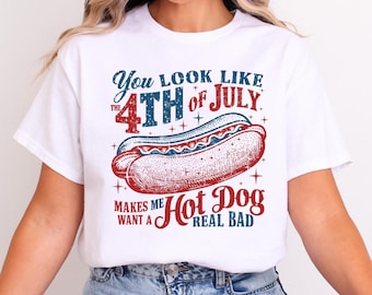 Funny 4th of July Hot Dog Shirt, Independence Day Gift
