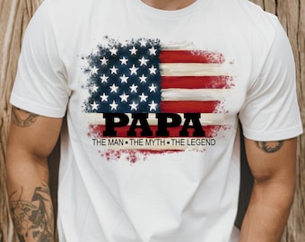 Papa The Man Myth Legend T-Shirt, Retro Father's Day Gift