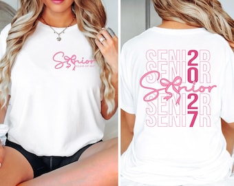 Senior 2027 Bow Shirt, Class of 2027 Tee
