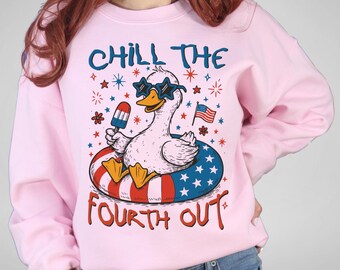 Funny Patriotic Goose Sweatshirt: 4th of July Humor