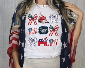 Trump Coquette Bow T-Shirt: Republican Elephant MAGA Shirt