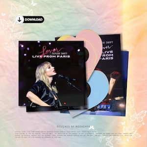 Taylor Swift Lover Live From Paris Heart-Shaped Vinyl Cover, Gatefold Vinyl Sleeve, Custom Album Jacket, Swiftie, LLFP Custom Record Digital
