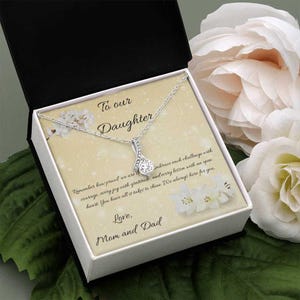 Graduierung Geburtstag oder jeden Anlass Geschenk für Tochter Schmuck Verführerische Schönheit Halskette Geschenk mit Nachricht Karte Schmuck Geschenk Box Geschenk für Sie