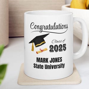 Graduation Personalized Mug, Class of 2025, Graduation Gift, Senior 2025, High School Grad, College Graduation - GRA002 Grad Gift Grad Mug