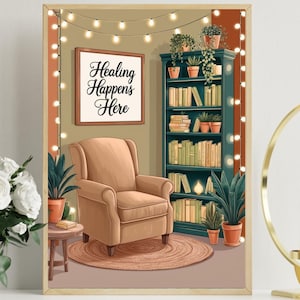 Healing Therapist Office Wall Art | Counseling Room Digital Download | Therapist Gift | Therapy Office Decor | Mental Health Quote Print