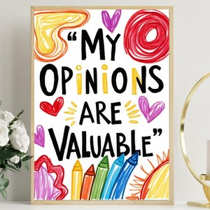 Colorful Kids Wall Art Classroom Decor | Growth Mindset School Counselor Office Decor | Abstract Printable Positive Quote Affirmation