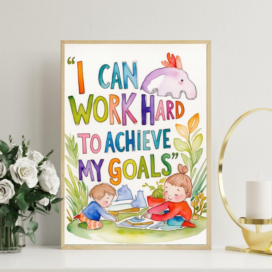 Kids Motivational Printable Wall Art | Colorful Positive Affirmation ...