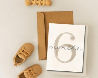 Watercolor Baby Milestone Cards | Neutral Printable Monthly Cards | Gender Neutral Baby Shower Gift | Instant Download